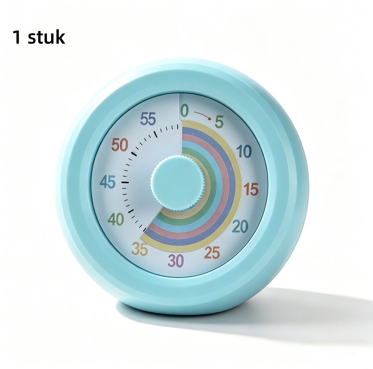 1 stuk - Visuele timer van 60 minuten - Stille visuele afteltimer - Regenboogschijf - Afteltimer van 60 minuten - Taakherinnering voor thuis en in de keuken - Geschikt voor kinderbureaus, kantoorvergaderingen - Blauw