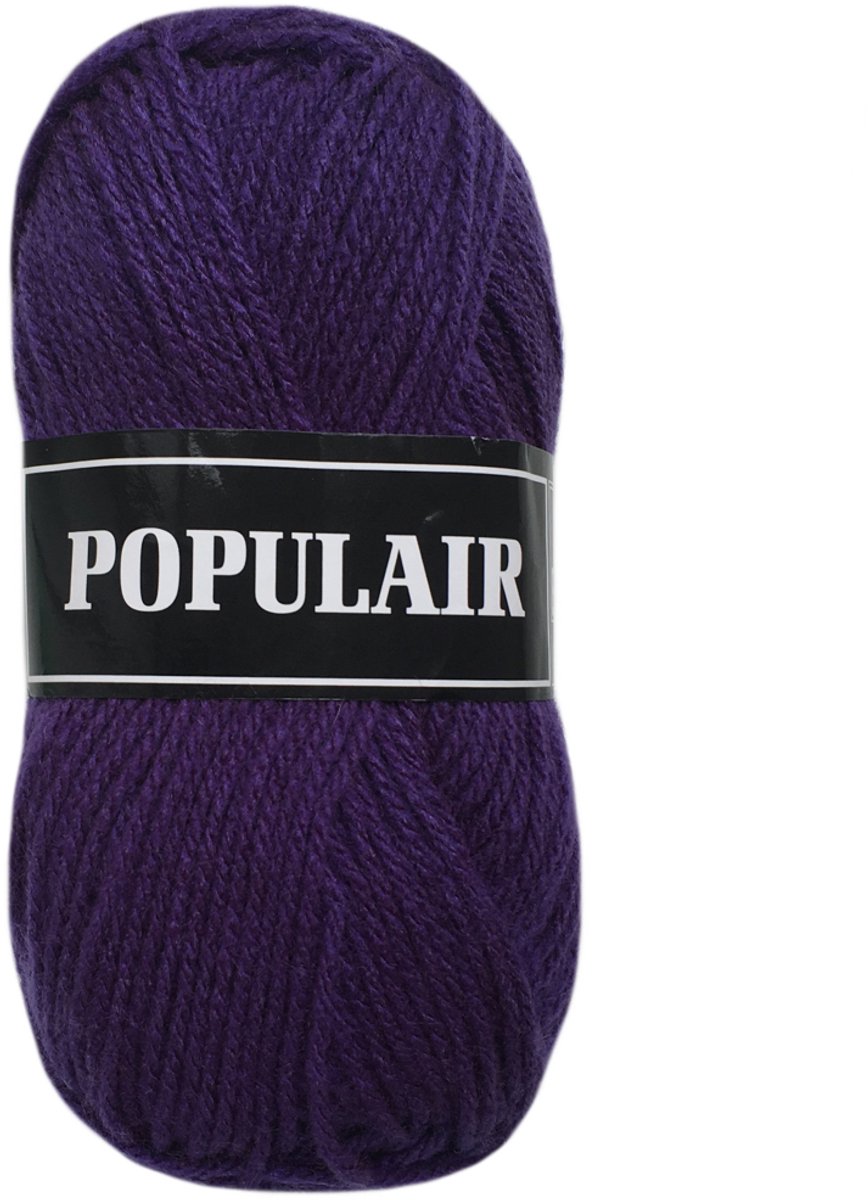 Beijer Populair acryl garen - paars (61) - 1 bol haakgaren/breigaren - naald 3,5 a 4mm