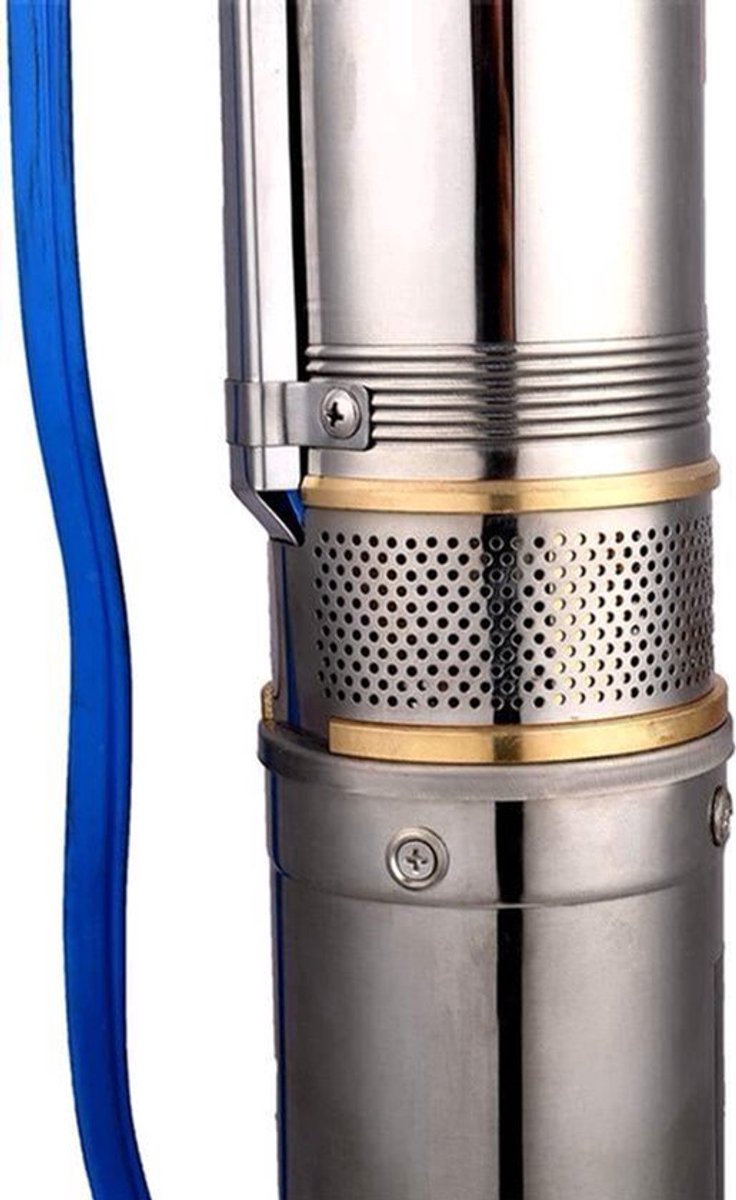 Roestvrijstalen Diepbronpomp – Dompelpomp – Tuinpomp – Fonteinpomp – Waterpomp – Compact 7,5 cm Diameter – Krachtige 550 W Motor