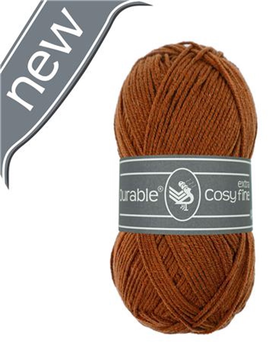 5 x Durable Cosy extra fine - katoen en acrylgaren - Cayenne (2214) - haakgaren/breigaren - naald 3 a 3,5mm