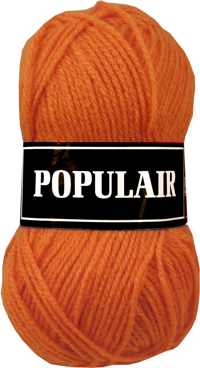 Beijer Populair acryl garen - oranje (74) - 1 bol haakgaren/breigaren - naald 3,5 a 4mm