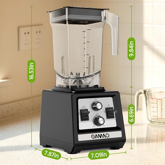 Krachtige Blender 2 Liter - Professionele Smoothie Maker met 6 RVS Messen, Timer en Snelheidsregeling, 1800W — afbeelding 5