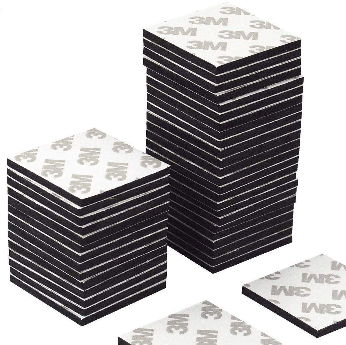 Dubbelzijdige zelfklevende pads, extra sterke 3M zelfklevende pads, zelfklevende schuimpads, zwart vierkant - ShopVlot