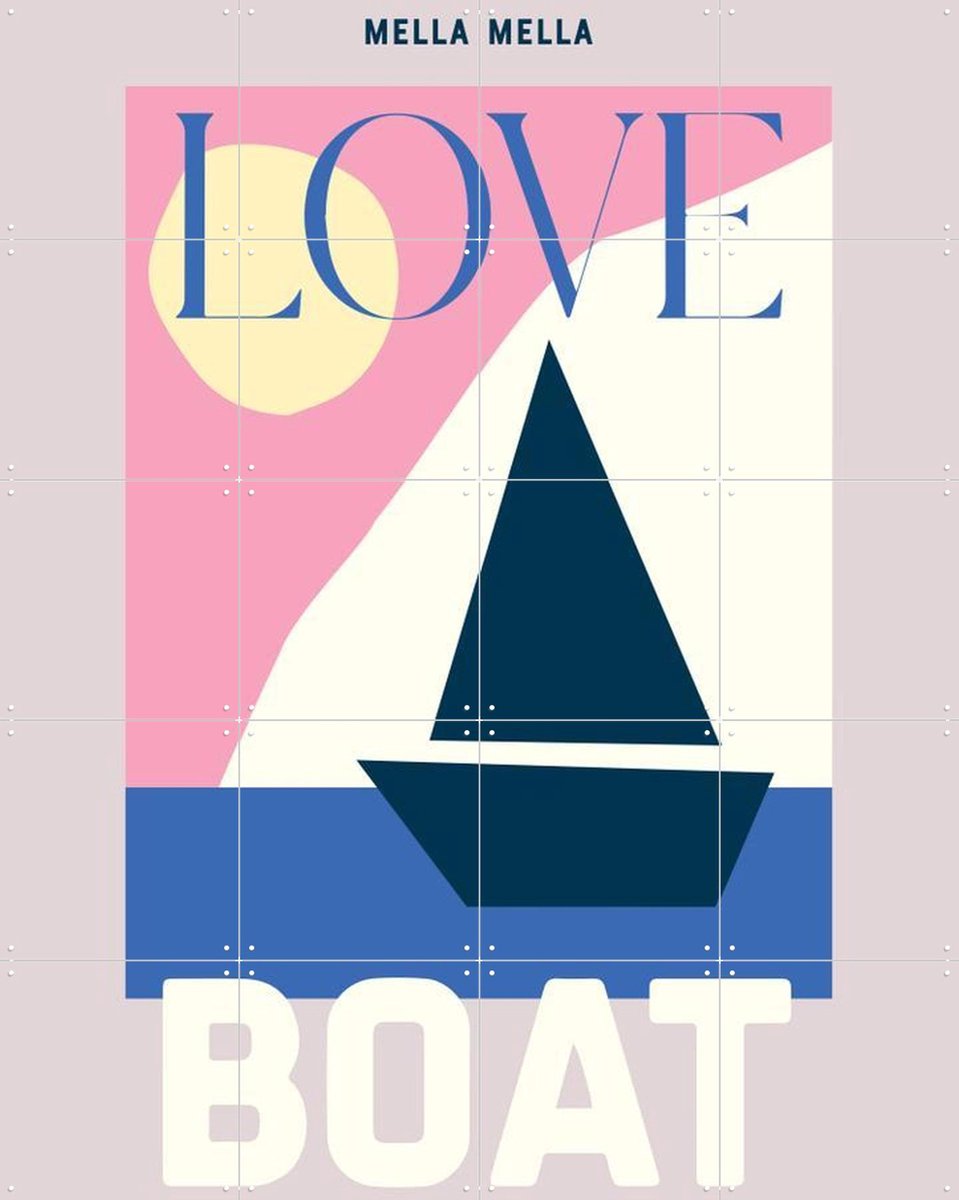 IXXI Love Boat II, Mella Mella - 80 x 100 cm - Gratis ophangtool - Grote wanddecoratie en posters - Grafisch Ontwerp, Minimalisme, Illustraties