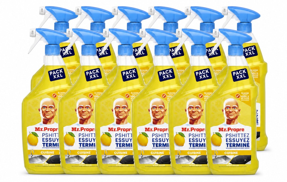 12 x Mr. Propre – Flash Reinheid Spray – Ontvetter & Allesreiniger – Lemon – 800 ml - Voordeelverpakking - 12 stuks