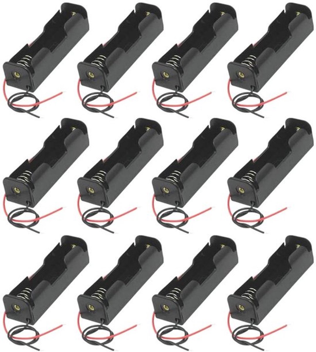 Dailygoody - Batterijhouder 18650 - 12 stuks - Hoogwaardige kunststof - Ideaal voor