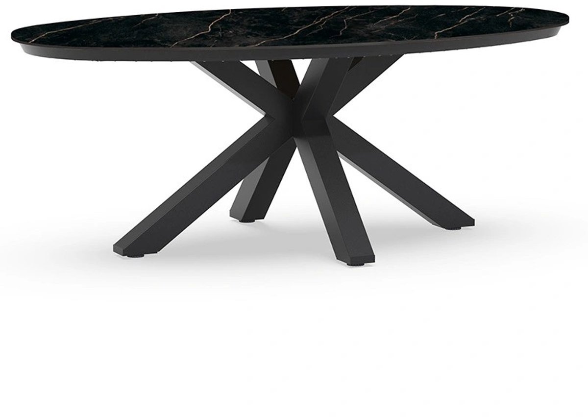 Tierra Outdoor Oblong tuintafel 200 x 110 cm - marble charcoal