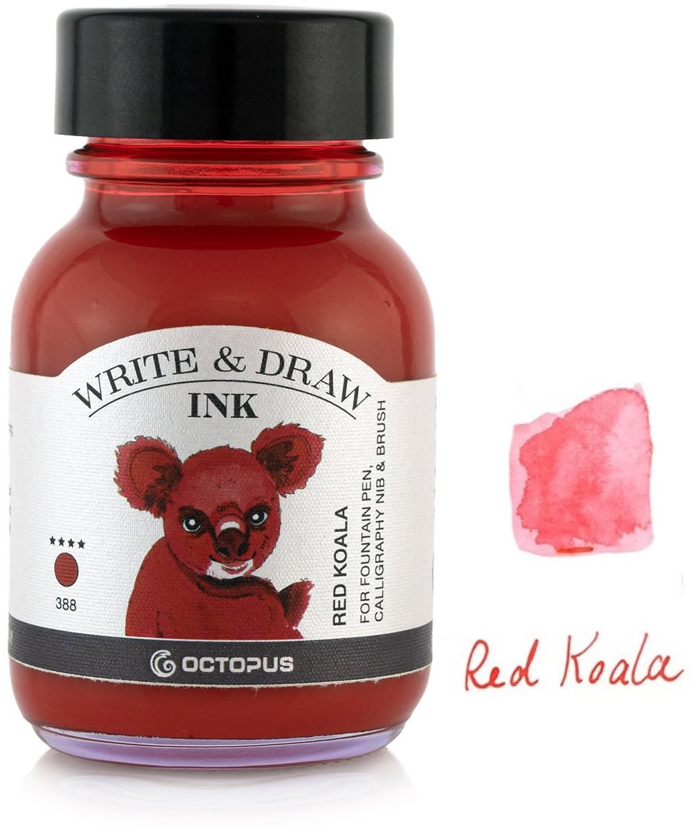 Octopus - Vulpen inkt - Schrijfinkt - Tekeninkt - 50 ml - Koala Red