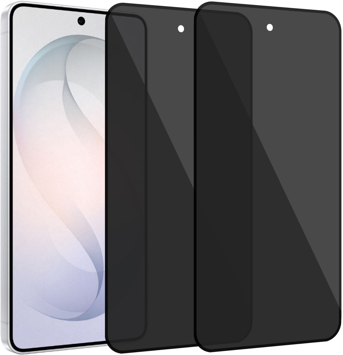 2x Privacy Screenprotector geschikt voor Samsung Galaxy S26 FE - Anti Inkijk - Gehard Glas geschikt voor Samsung Galaxy S26 FE