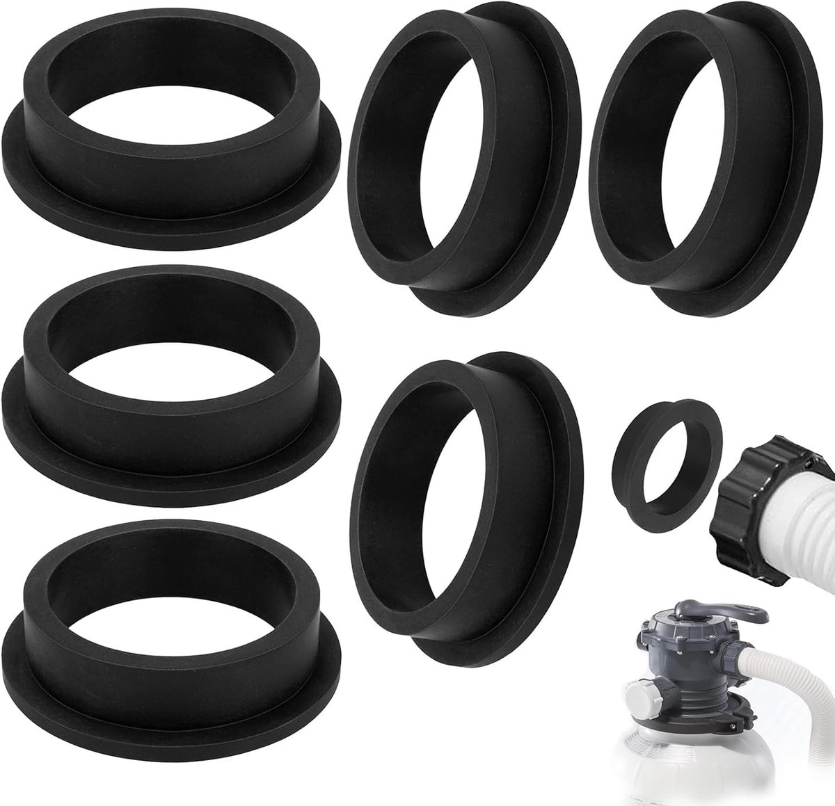 Zeskoppige afdichtring voor zandfilterpomp, rubberen O-ring en accessoires voor zwembadfilter systemen