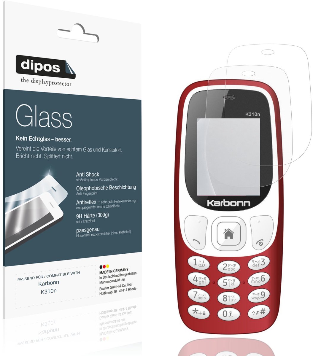dipos – 2x Matte Pantserfolie geschikt voor Karbonn K310n | 9H Screenprotector