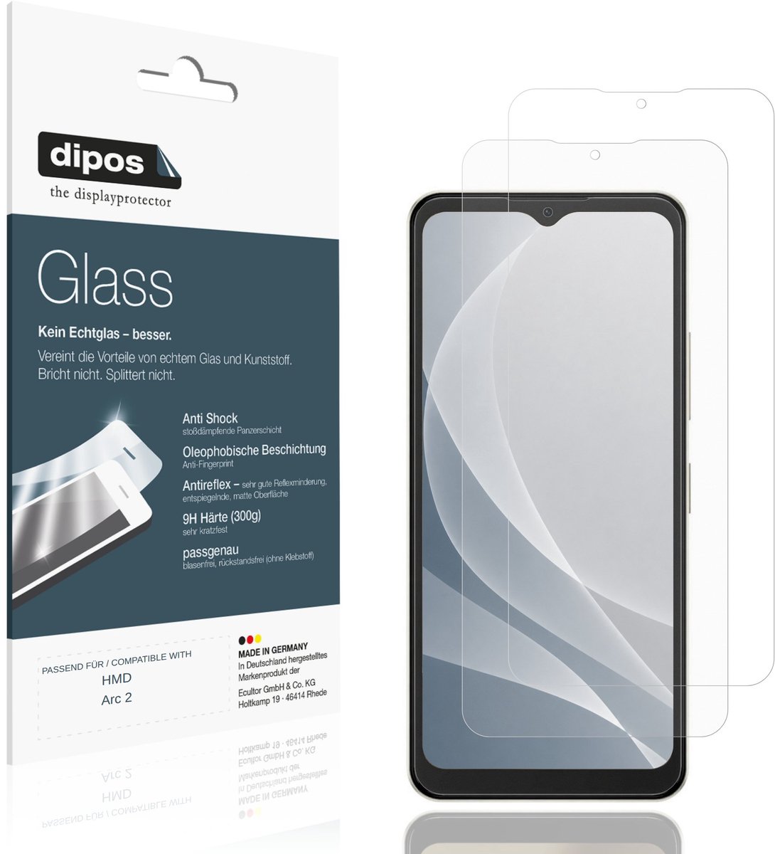 dipos – 2x Matte Pantserfolie geschikt voor HMD Arc 2 | 9H Screenprotector