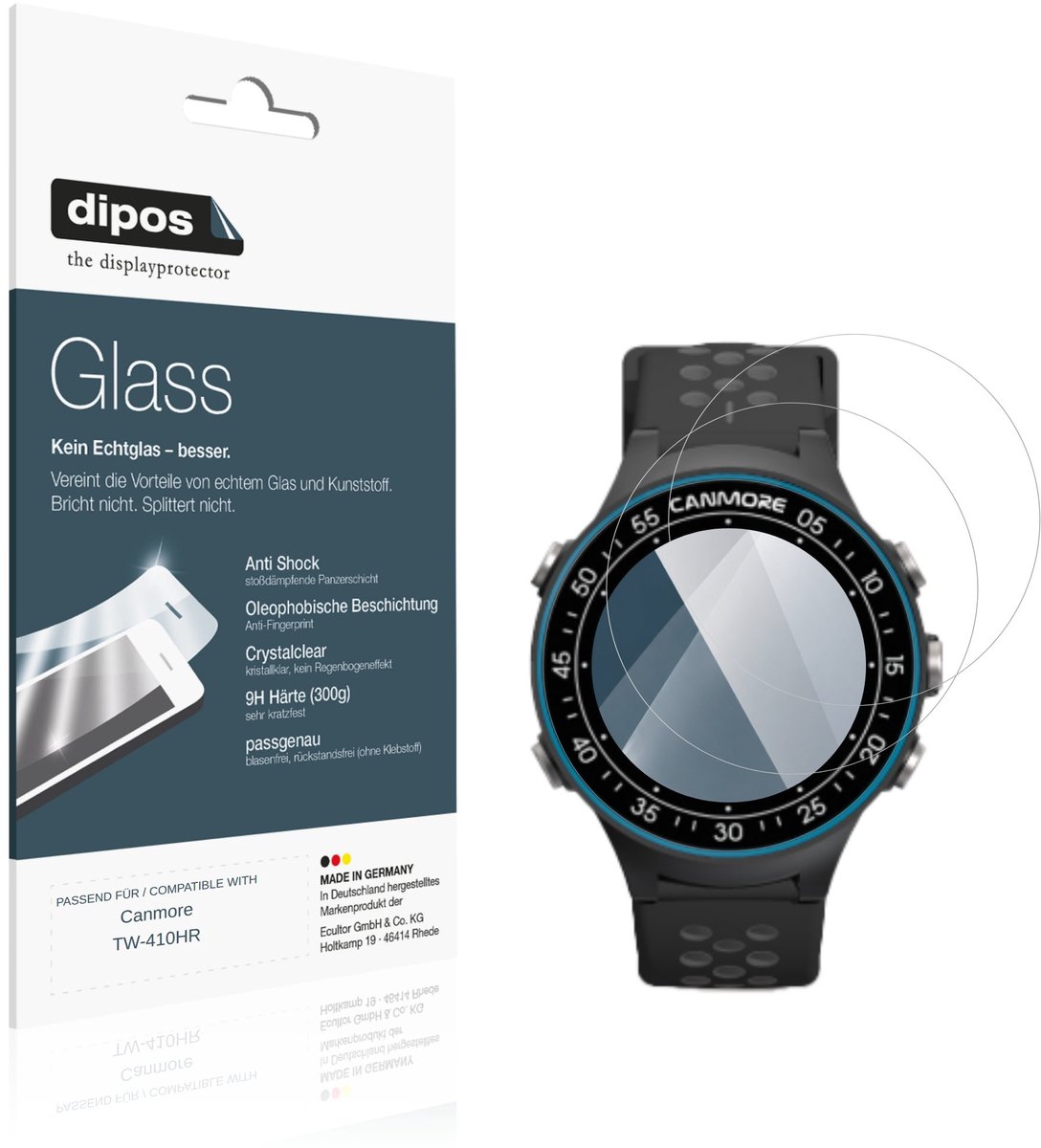 dipos – 2x Pantserfolie geschikt voor Canmore TW-410HR | 9H Screenprotector