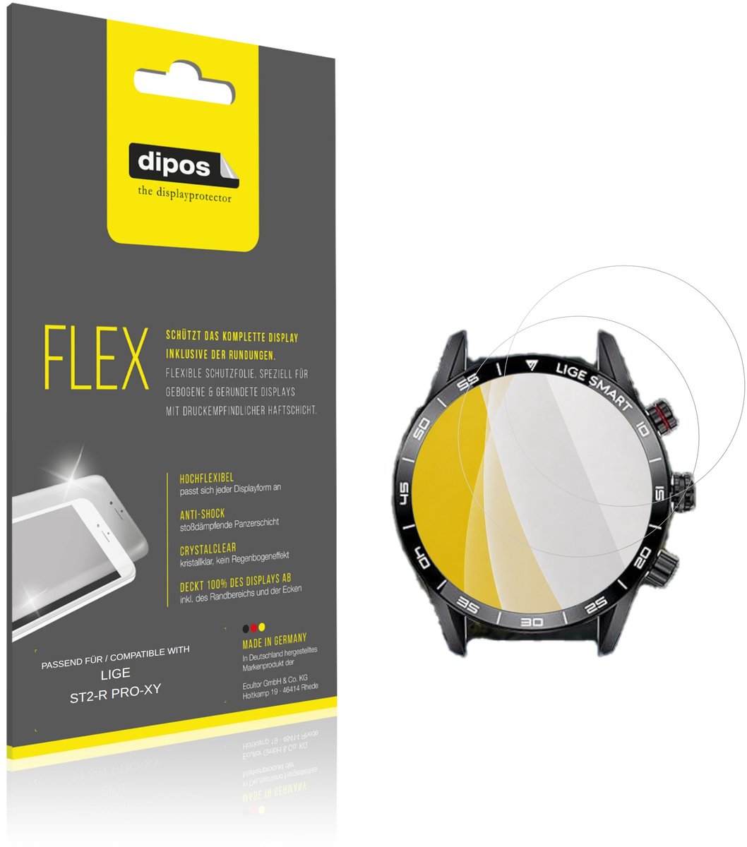 dipos – 2x Beschermfolie geschikt voor LIGE ST2-R PRO-XY | 3D Full Cover Screenprotector | 100% Passend