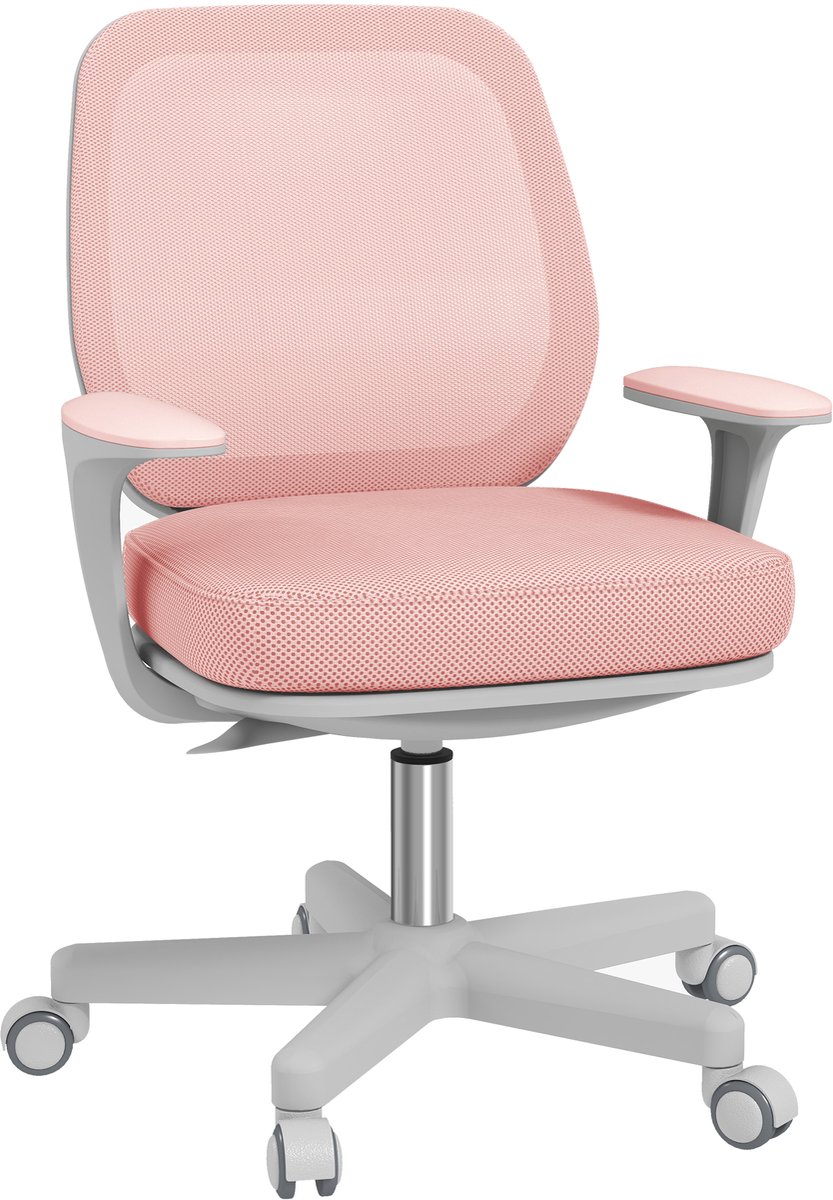 Bureaustoel - Ergonomische bureaustoel - Draaibaar - Hoogteverstelbaar - Ergonomisch ontwerp - Roze - Afmetingen 55x48x82,5-94,5 cm