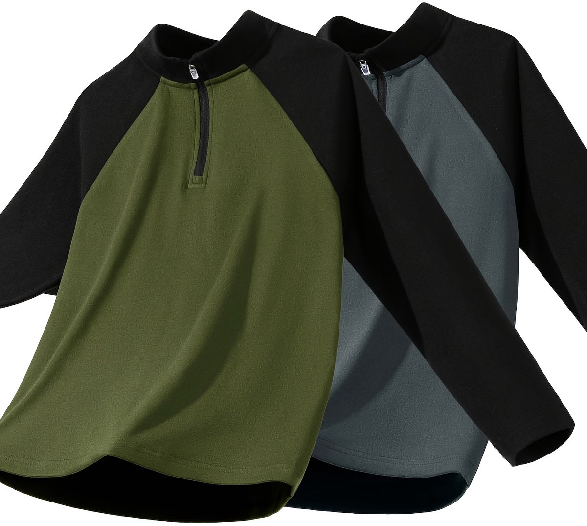 Currero Quarter Zip Jongens Sweater Met Rits Jumper Quarterzip Hoodie Jongen Warme Trui Vest Lang Coltrui 7-8 Jaar Groen