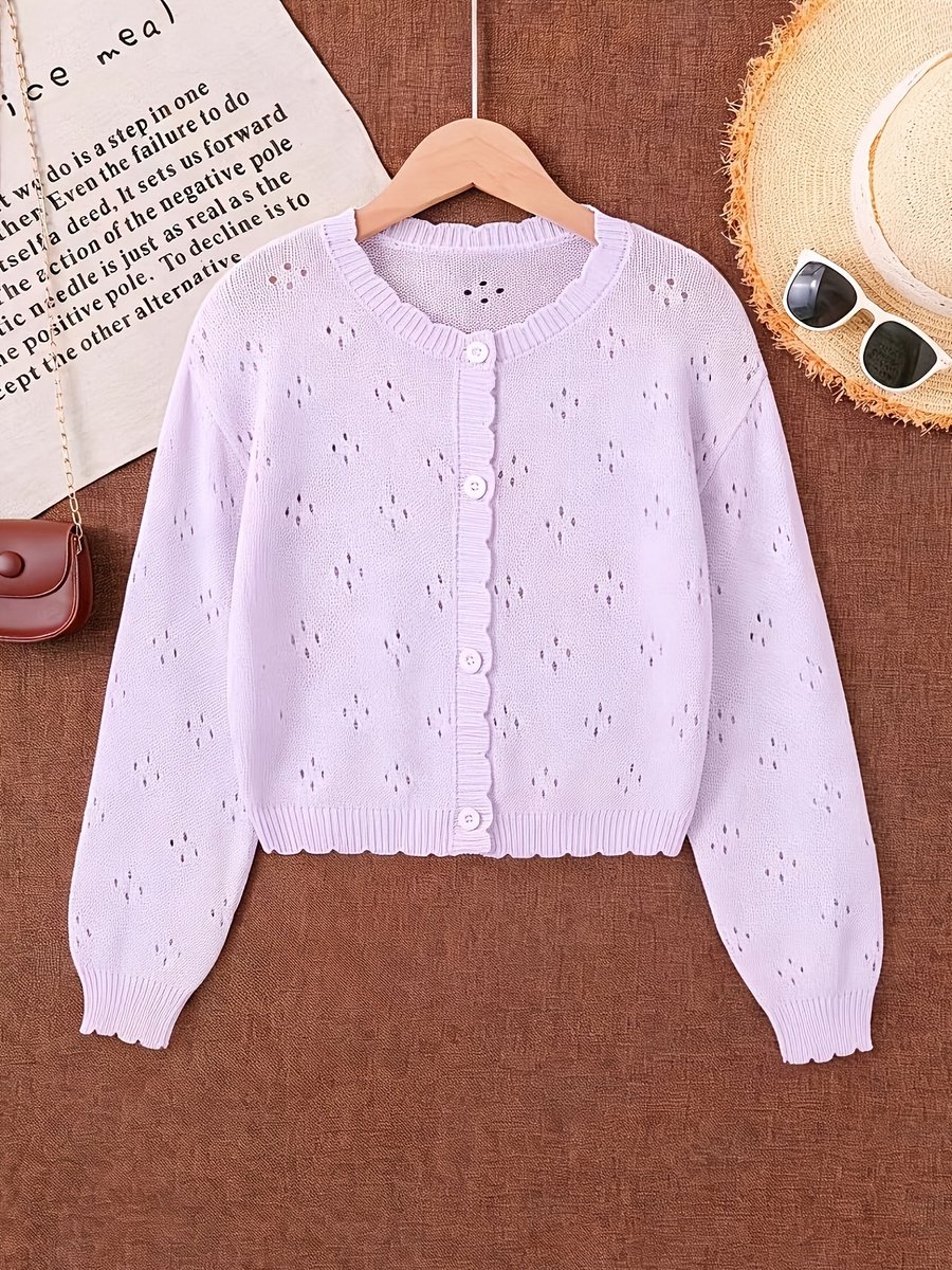 Currero Cardigan Meisjes Vest Meisje Met Knopen Kinderen Warm Gebreid Vest Long 9 Jaar Roze
