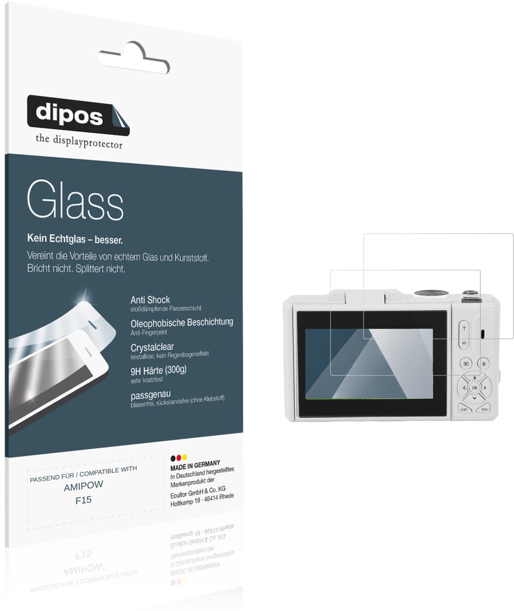 dipos – 2x Pantserfolie geschikt voor AMIPOW F15 | 9H Screenprotector