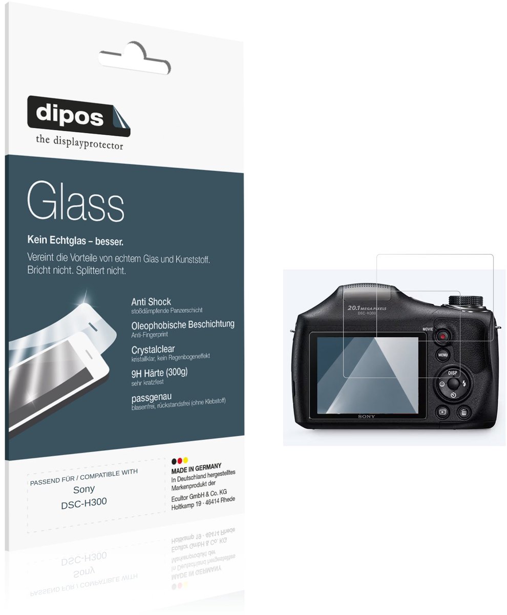 dipos – 2x Pantserfolie geschikt voor Sony DSC-H300 | 9H Screenprotector
