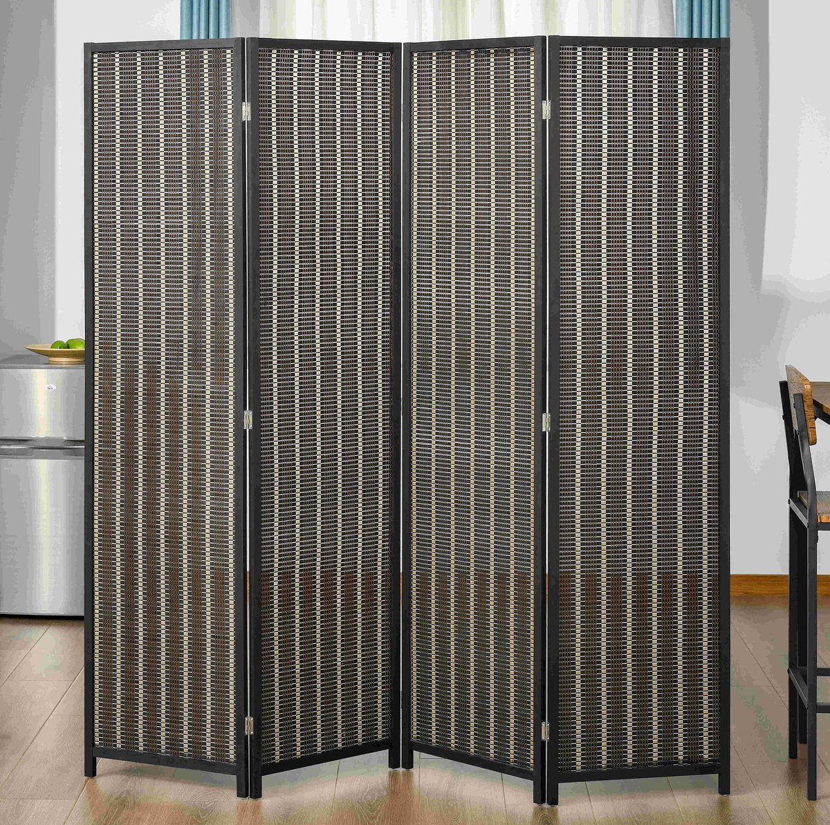 MODFU-Kamerscherm-4-Delig-Opvouwbaar-Bamboe-Bruin-180 X 180 Cm