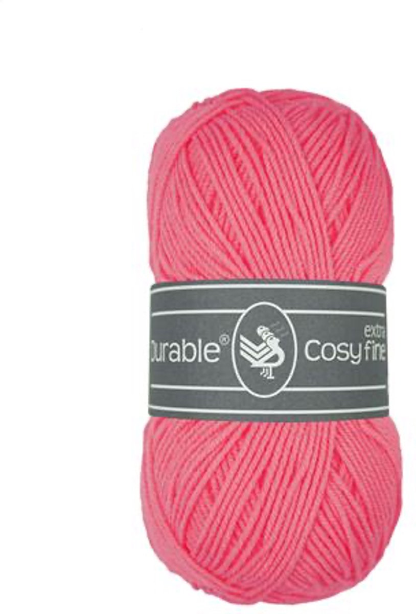 5 x Durable Cosy extra fine - katoen en acrylgaren - Pink Lemonade (242) - haakgaren/breigaren - naald 3 a 3,5mm