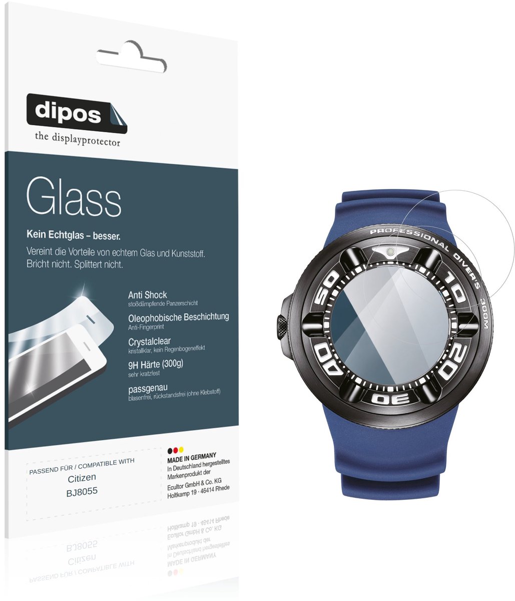 dipos – 2x Pantserfolie geschikt voor Citizen BJ8055 | 9H Screenprotector