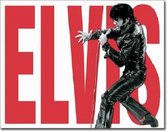 Elvis Leather  Metalen wandbord 31,5 x 40,5 cm.