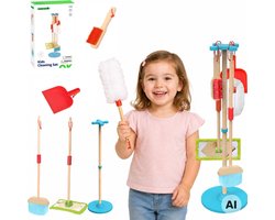 Tooky Toy houten schoonmaakset voor kinderen 6-delig. - UNI
