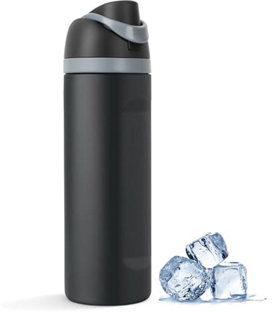 RVS Thermosfles en Drinkfles, Dubbelwandig Geïsoleerd en Lekvrij, Herbruikbare Waterfles voor Sport, Werk, School en Reizen