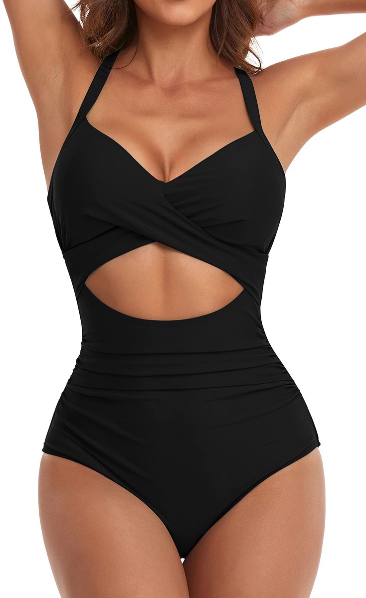 Casalora Hoge Taille Bikini Tropic - Zwart - Mode Dames Zwemkleding - Badpak - XL