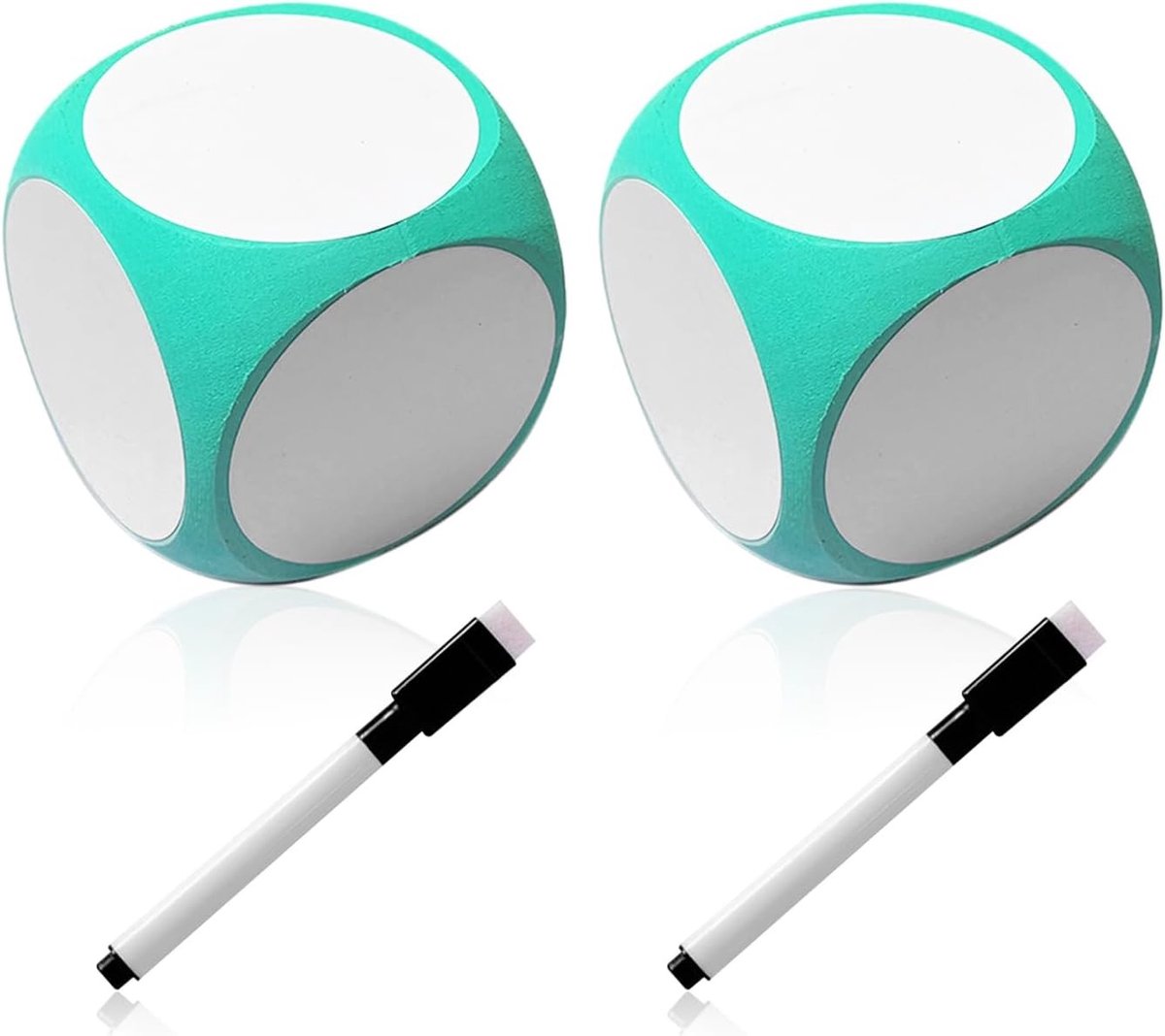 Set van 2 Fitness Dobbelstenen met 2 Whiteboard Markers - Ideaal voor Thuisworkouts, Groepsactiviteiten en Feestjes