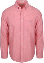 Gant Overhemd Cotton Linen Roze - Maat XL - Heren - Overhemden Casual