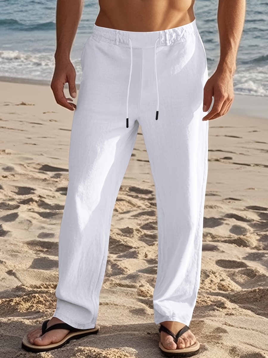 Currero Linnen Broek Heren - Zomerbroek - Volwassenen - Lange Broek - Pantalon - Strandbroek - Zomer - Ibiza Stijl - Hemelsblauw XXL
