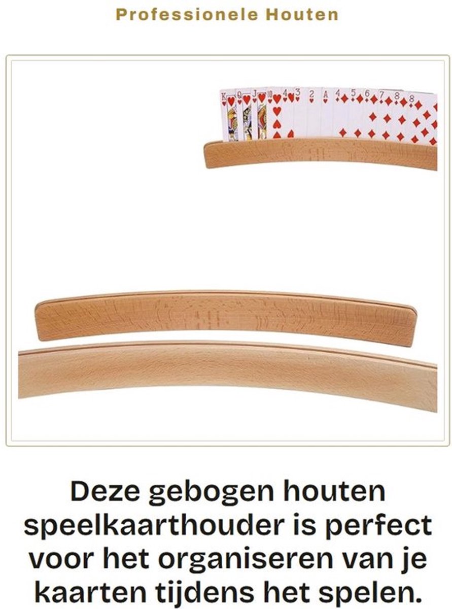 Dailygoods- Speelkaartendeur Gebogen - Houten Speelkaarthouder - 2 Stuks