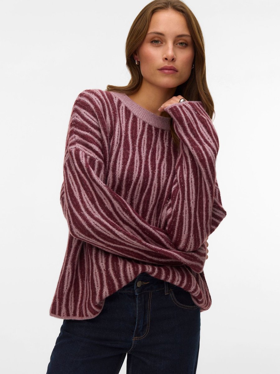 VERO MODA - VMJOSIE LS O-NECK LONG PULLOVER BOO - Dames - Gebreide truien