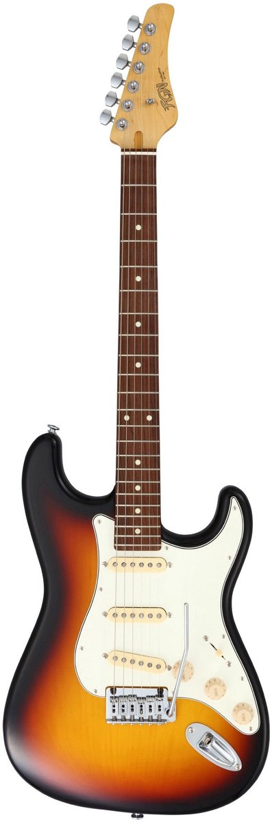 FGN Boundary ST elektrische gitaar 3-Tone Sunburst 3 FGN Singlecoils incl. gigbag