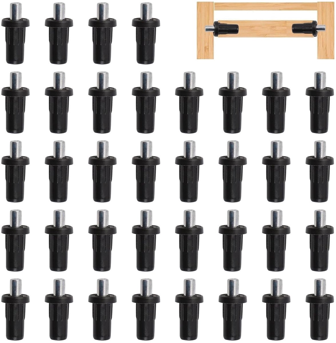 36 Stuks Veerbelaste Reparatiepennen voor Planken, Kastdeuren en Meubels - Vervangingspennen met Diameter 7.5mm voor Ondersteuning en Herstel