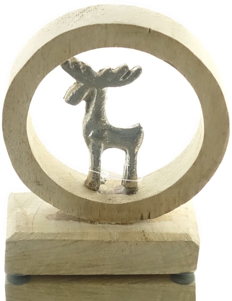 Gasper kerstdecoratie Mahola hert zilverkleurig 15 cm
