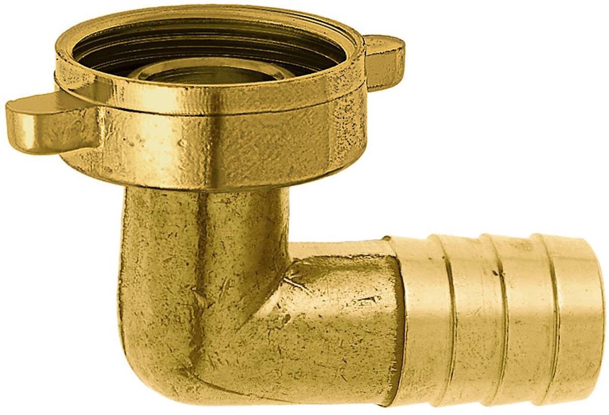 GEKA slangkoppeling haaks 90 graden 1 inch - 19 mm messing