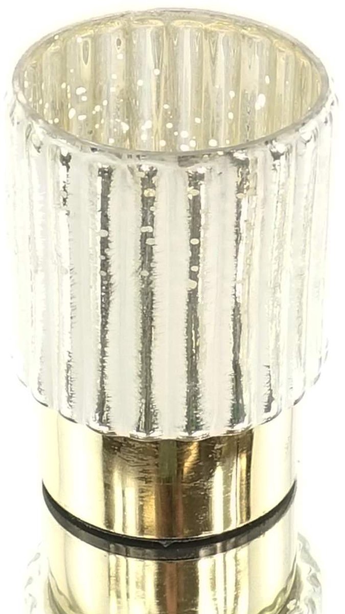Kaemingk Waxinelichthouder Kerst Glas Wit O 7,5 cm h 11,5 cm