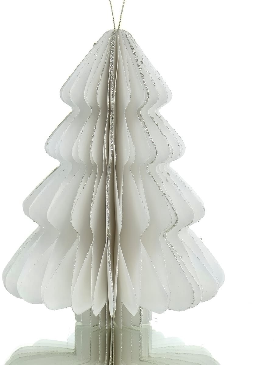Decoris Papieren Boom 11.3x15 cm Wit