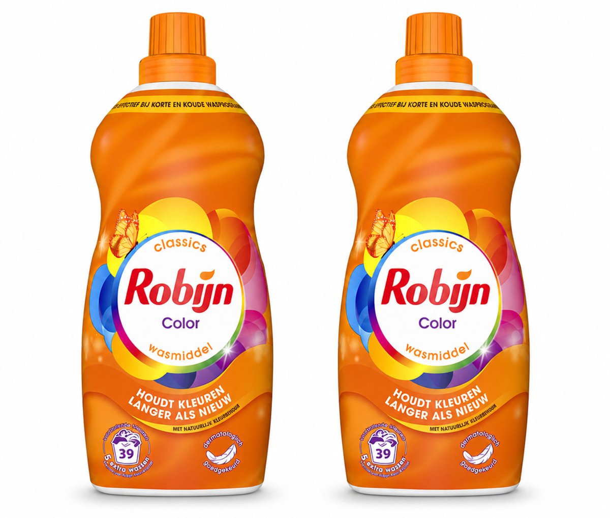 2 x Robijn – Vloeibaar Wasmiddel – Klein & Krachtig Color – 1,19 L - Bulkverpakking - 2 stuks