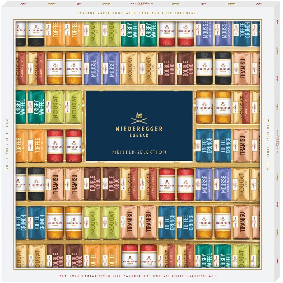 Niederegger Meister selection Marsepein - chocolade- Nougat - assortimentsdoos 1075 Gram - voor de echte liefhebber!