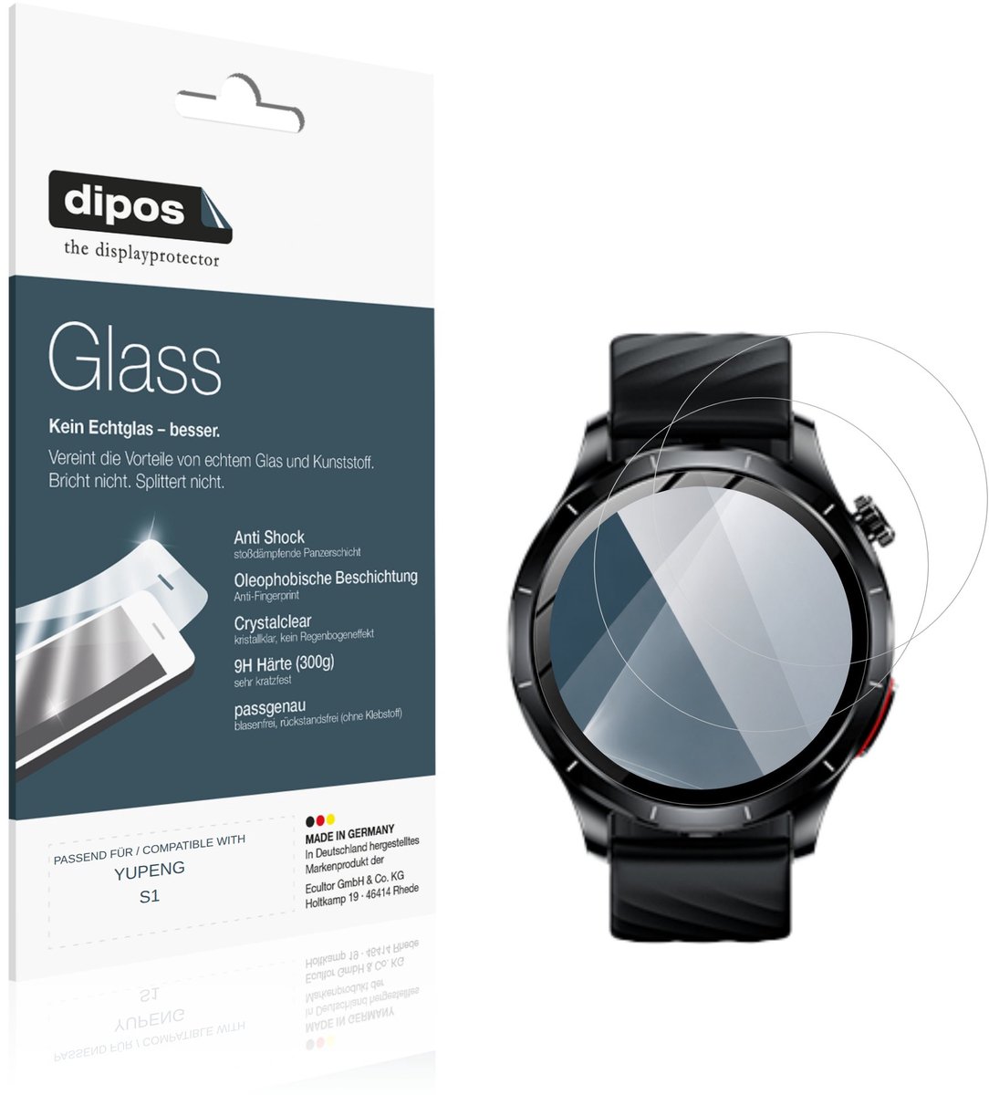 dipos – 2x Pantserfolie geschikt voor YUPENG S1 | 9H Screenprotector