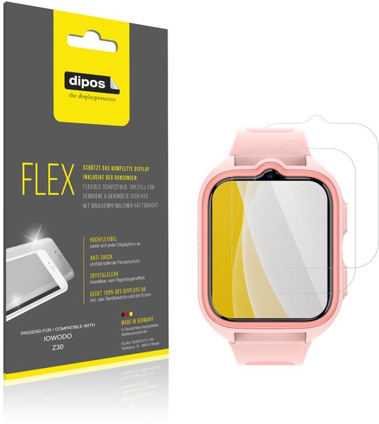 Twee dipos displaybeschermers voor de IOWODO Z30, met een 3D full cover ontwerp dat 100% van het display bedekt. Transparant en schokabsorberend.