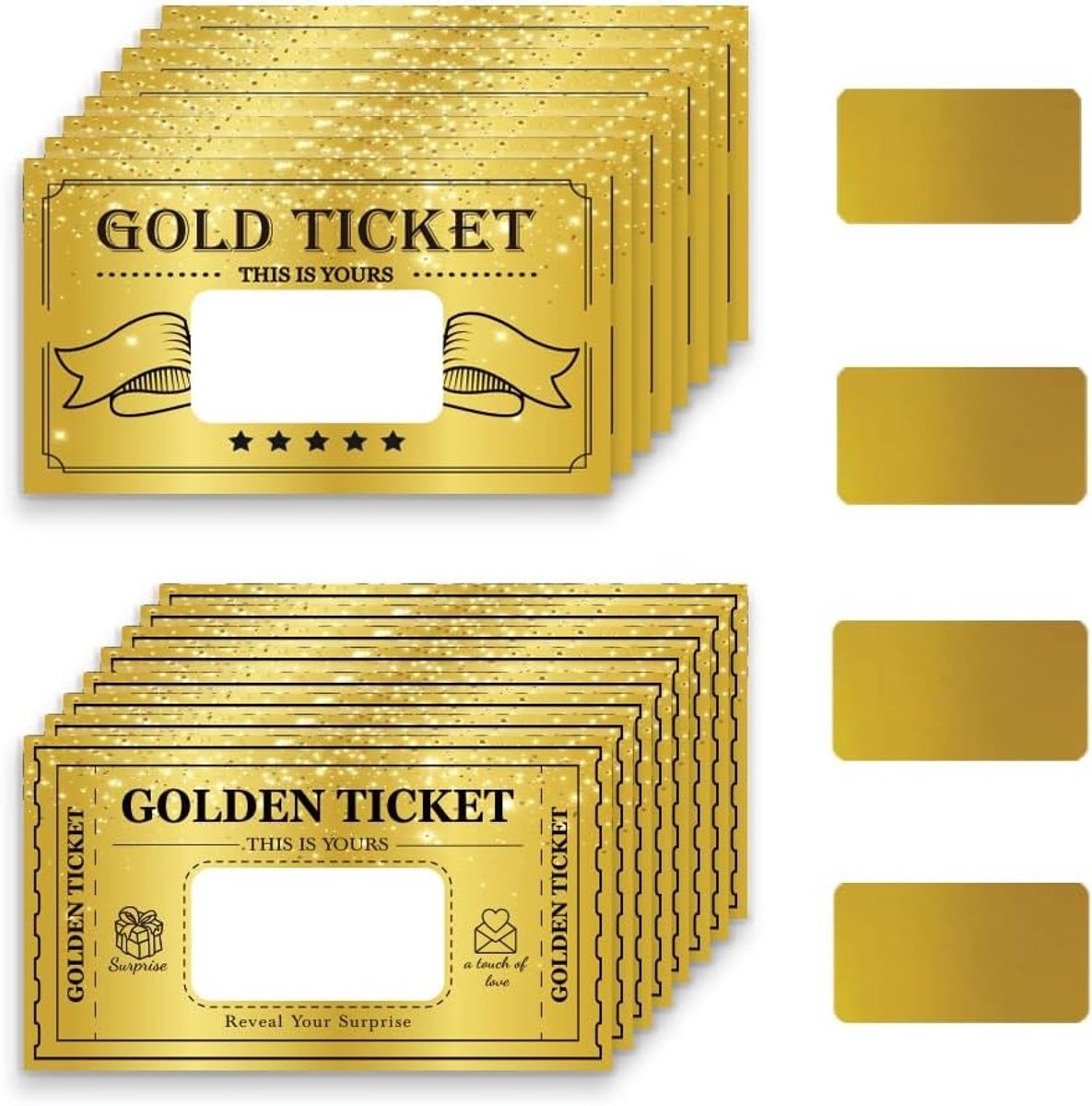 120 Stuks Gouden Scratch Cards, Lege Cadeaukaarten voor DIY Coupons, Loterijkaarten voor Feestjes en Bruiloften