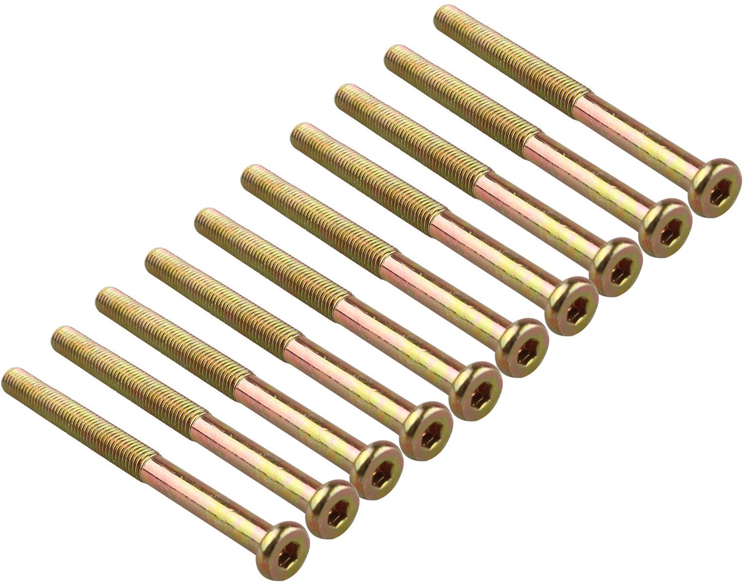 Binnenzeskantschroeven 10 stuks - Lengte 100 mm - Diameter 8 mm - Draadspoed 1,25 mm - Verzinkt - Corrosiebestendig - Schroeven