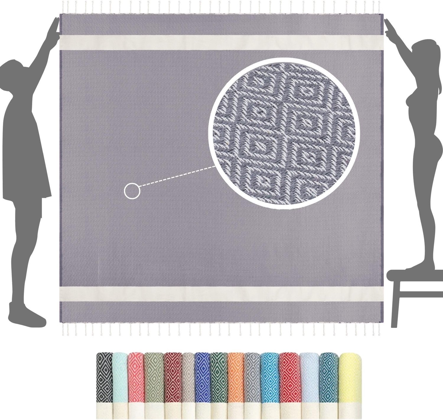 XXL Strandhanddoek 200x200 cm van Premium Katoen