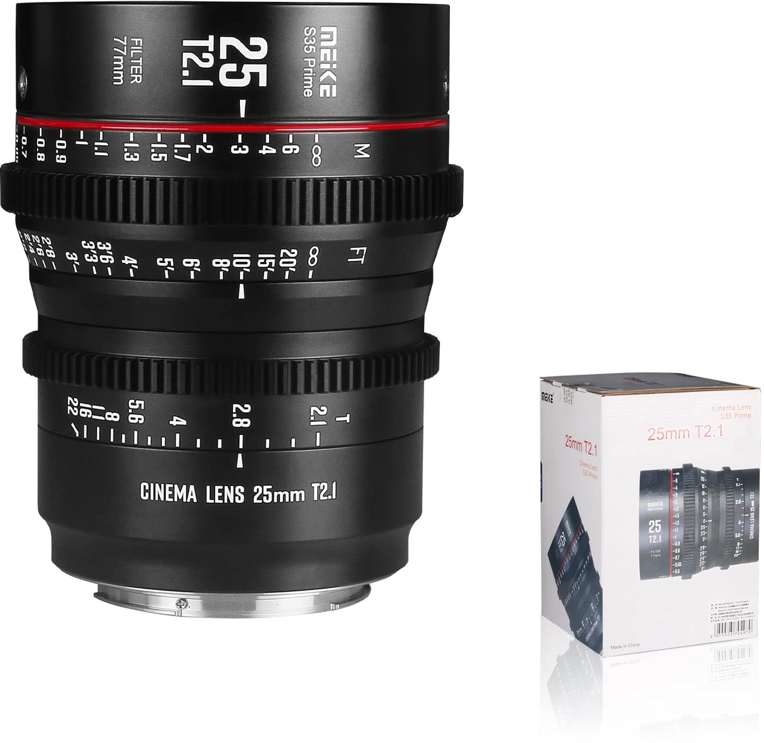 25mm T2.1 Wide Angle Prime Cinema Lens voor Canon EF Mount