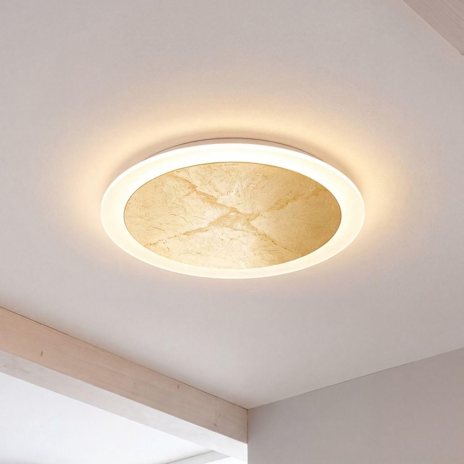 Dimbare LED Plafondlamp met Aluminium en Gouden Accenten